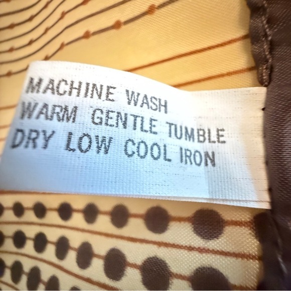 Vintage Nylon Brown Fall Scarf Patterned Square 27" Cream Wrap‎ - Picture 7 of 9